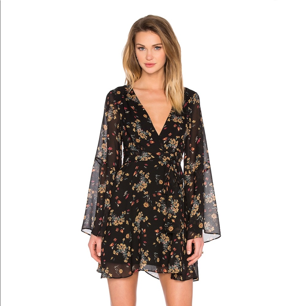Free People Black Floral Dress